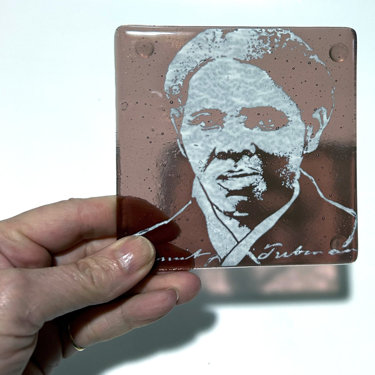 Harriet Tubman Fused Glass 4" Single Coaster