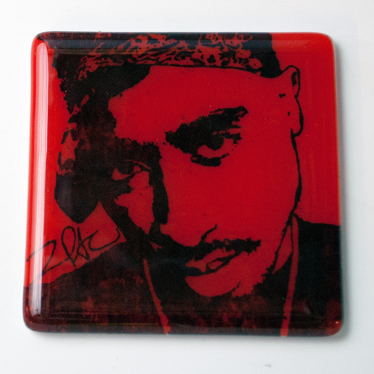 Tupac Shakur  Fused Glass 4" Single Coaster