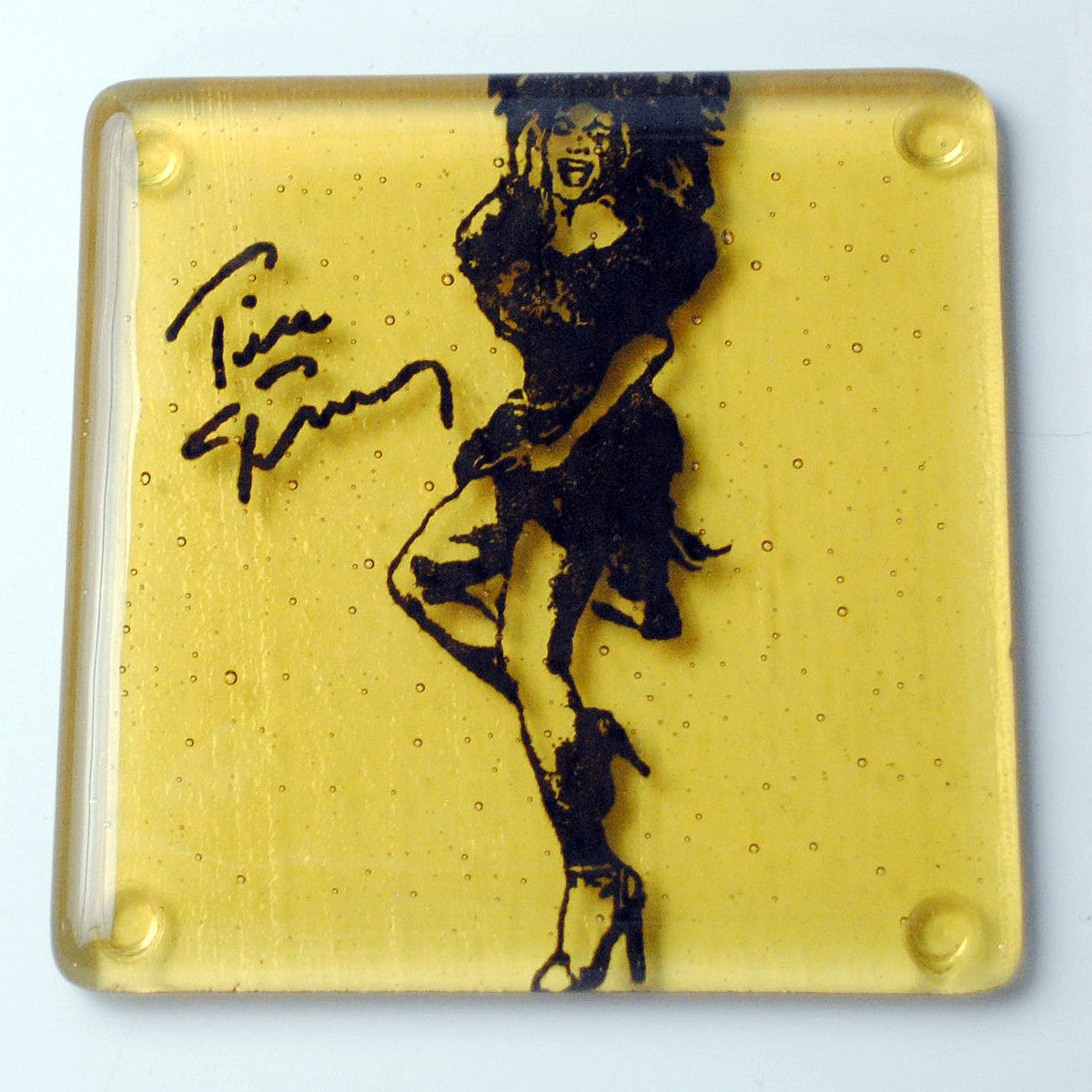 Tina Turner Fused Glass 4" Single Coaster