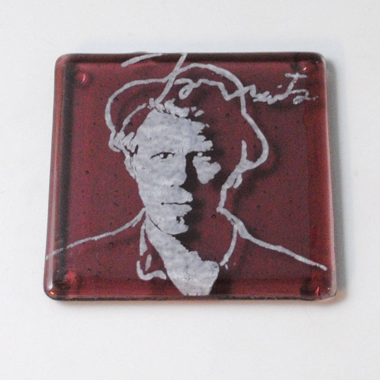 Tom Waits Fused Glass 4" Single Coaster