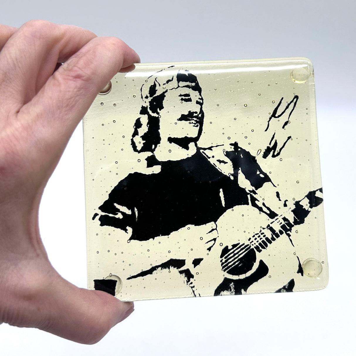 Morgan Wallen Handmade 4" Handmade Fused Glass Coaster