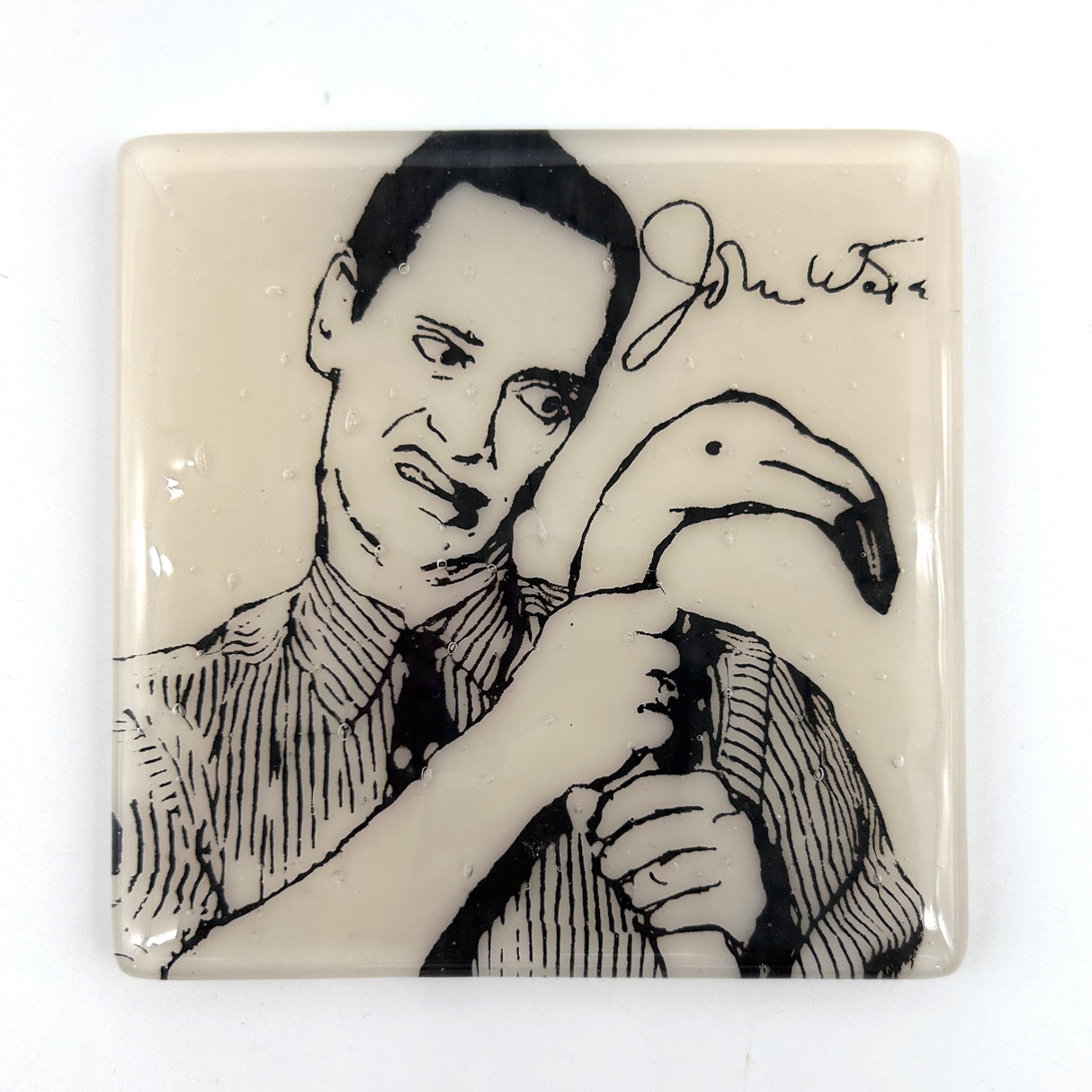 John Waters Fused Glass 4" Single Coaster