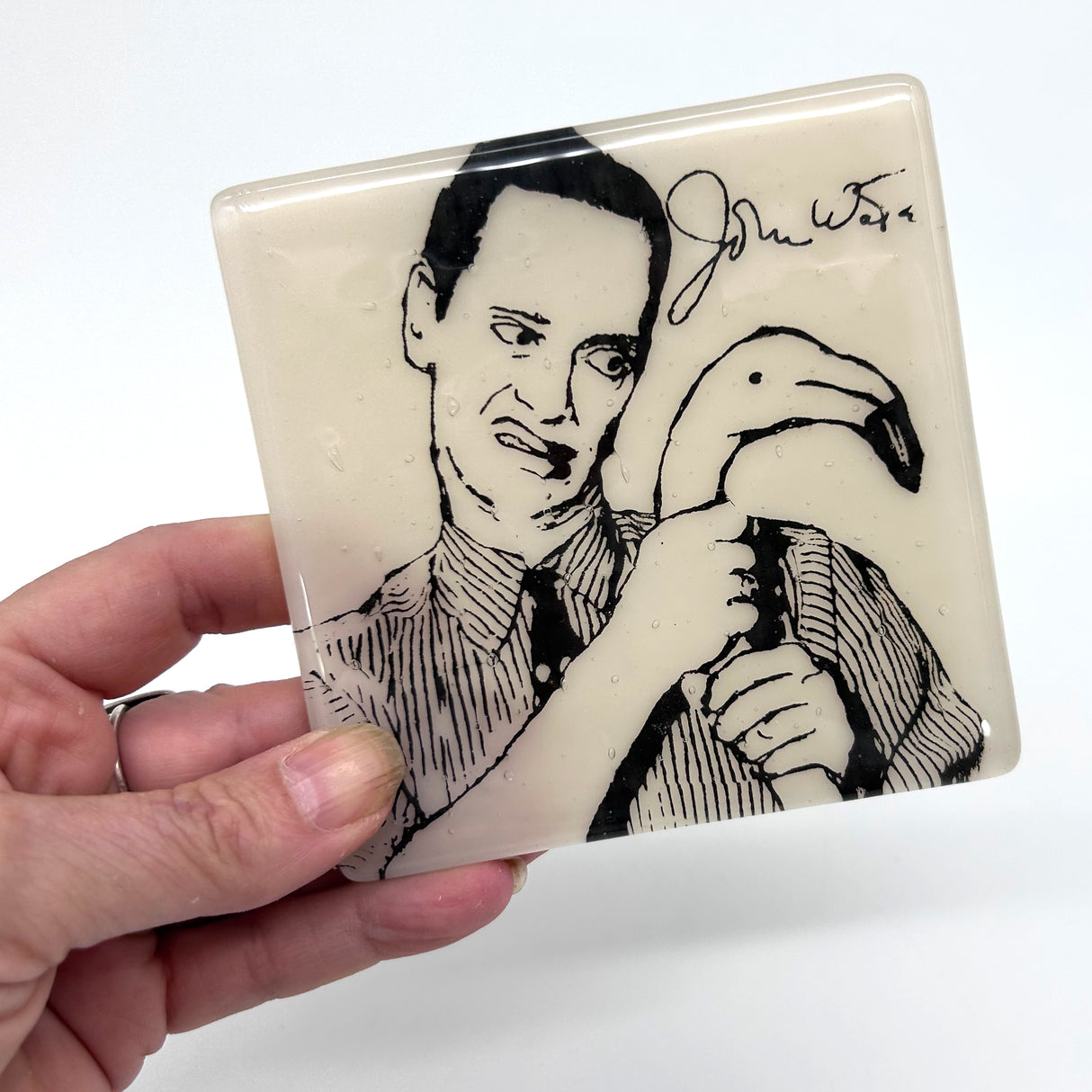John Waters Fused Glass 4" Single Coaster