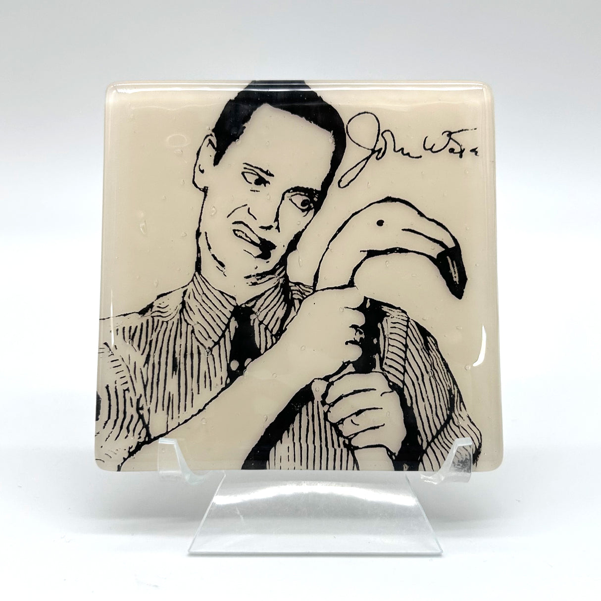 John Waters Fused Glass 4" Single Coaster