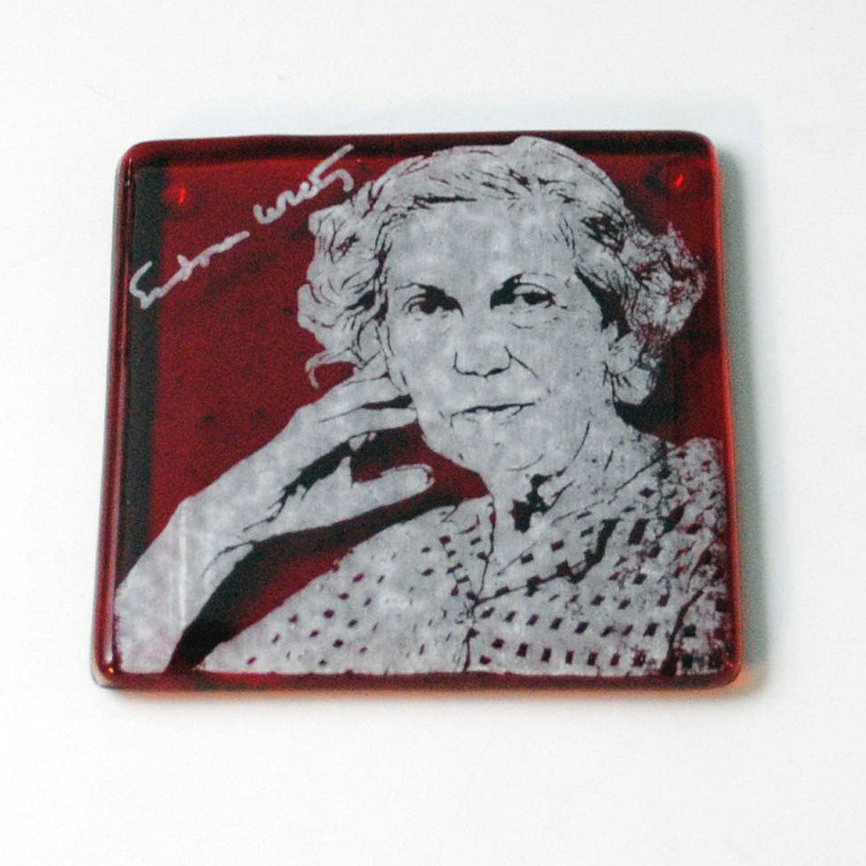 Eudora Welty Fused Glass 4" Single Coaster