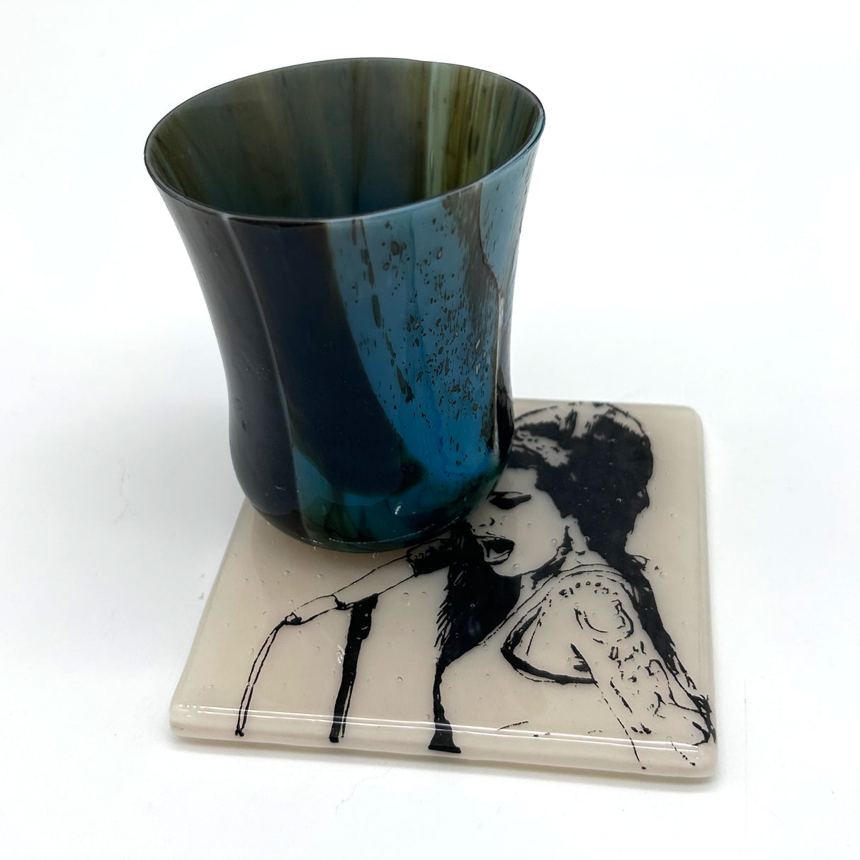 Amy Winehouse  Fused Glass 4" Single Coaster