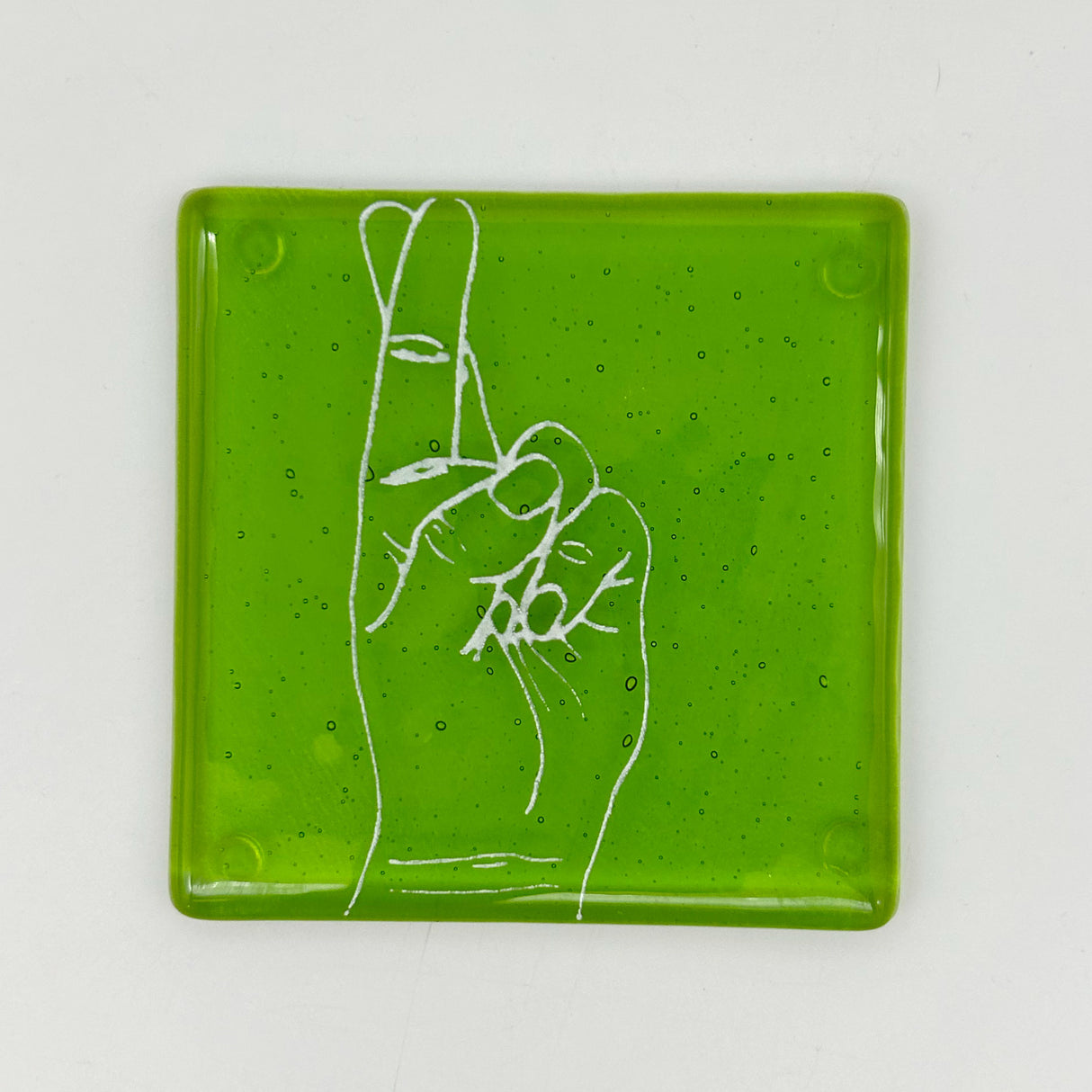 Lucky Crossed Fingers Single Coaster