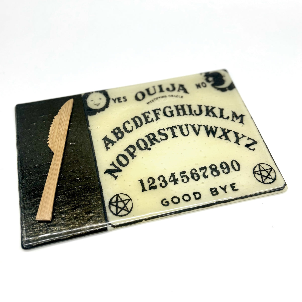 Witchy Ouija Board 7x11" Fused Glass Cheese Plate