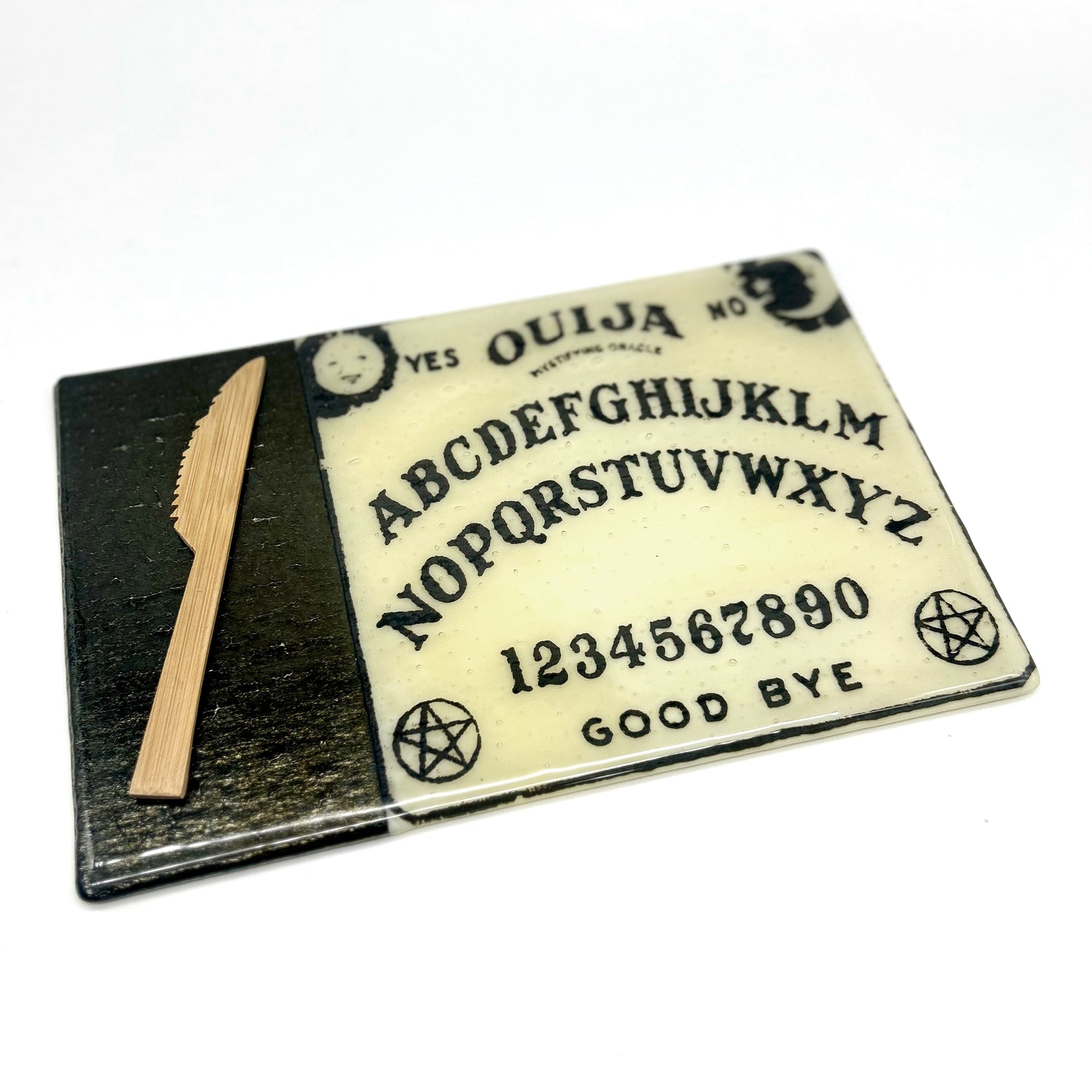 Witchy Ouija Board 7x11" Fused Glass Cheese Plate