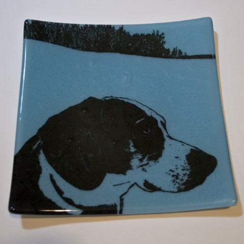 Custom Fused Glass 8" Square Platter