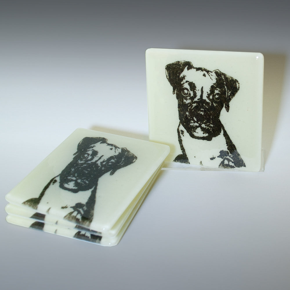 Custom Fused Glass 4" Coaster 2-pack (same design)