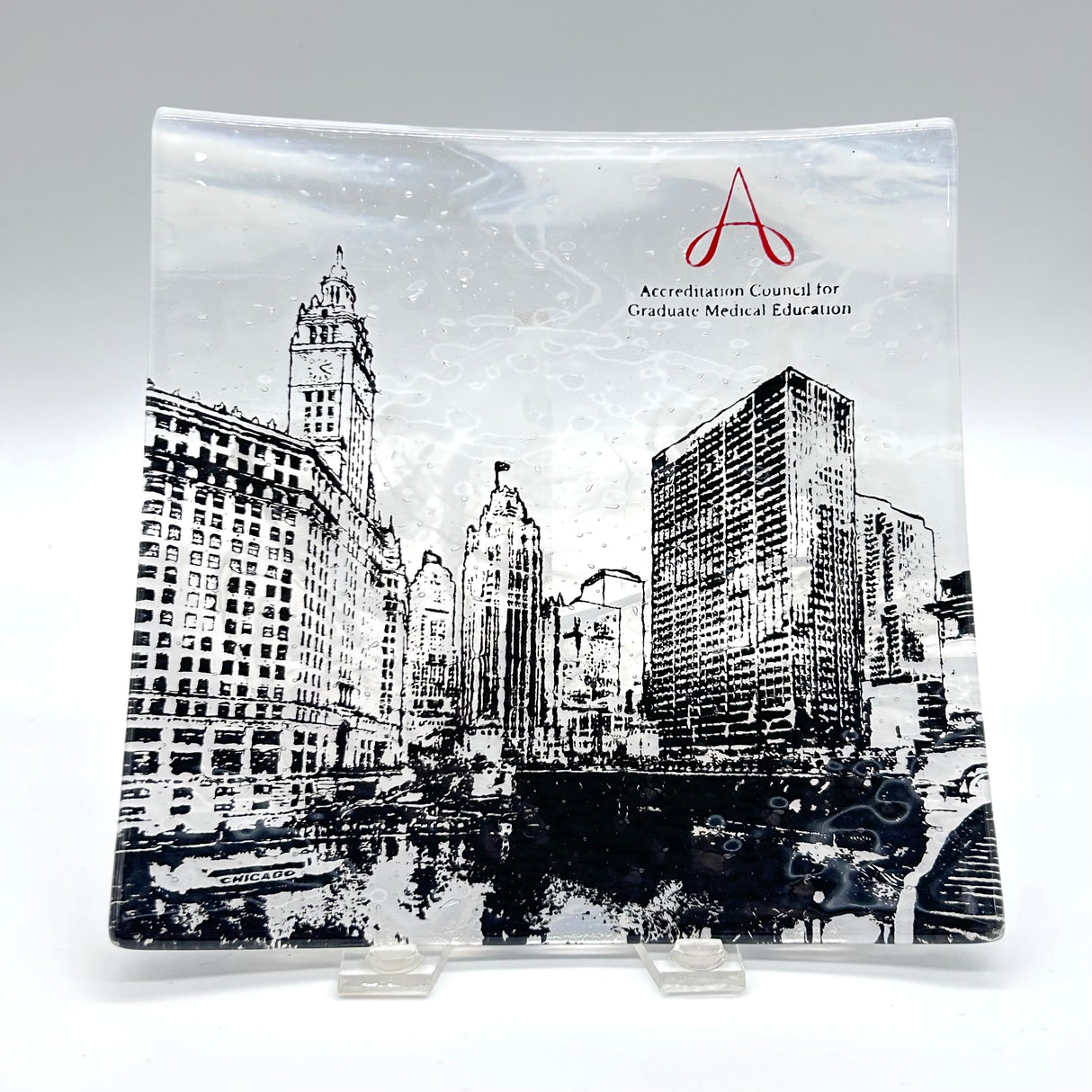 Custom Fused Glass 8" Square Platter