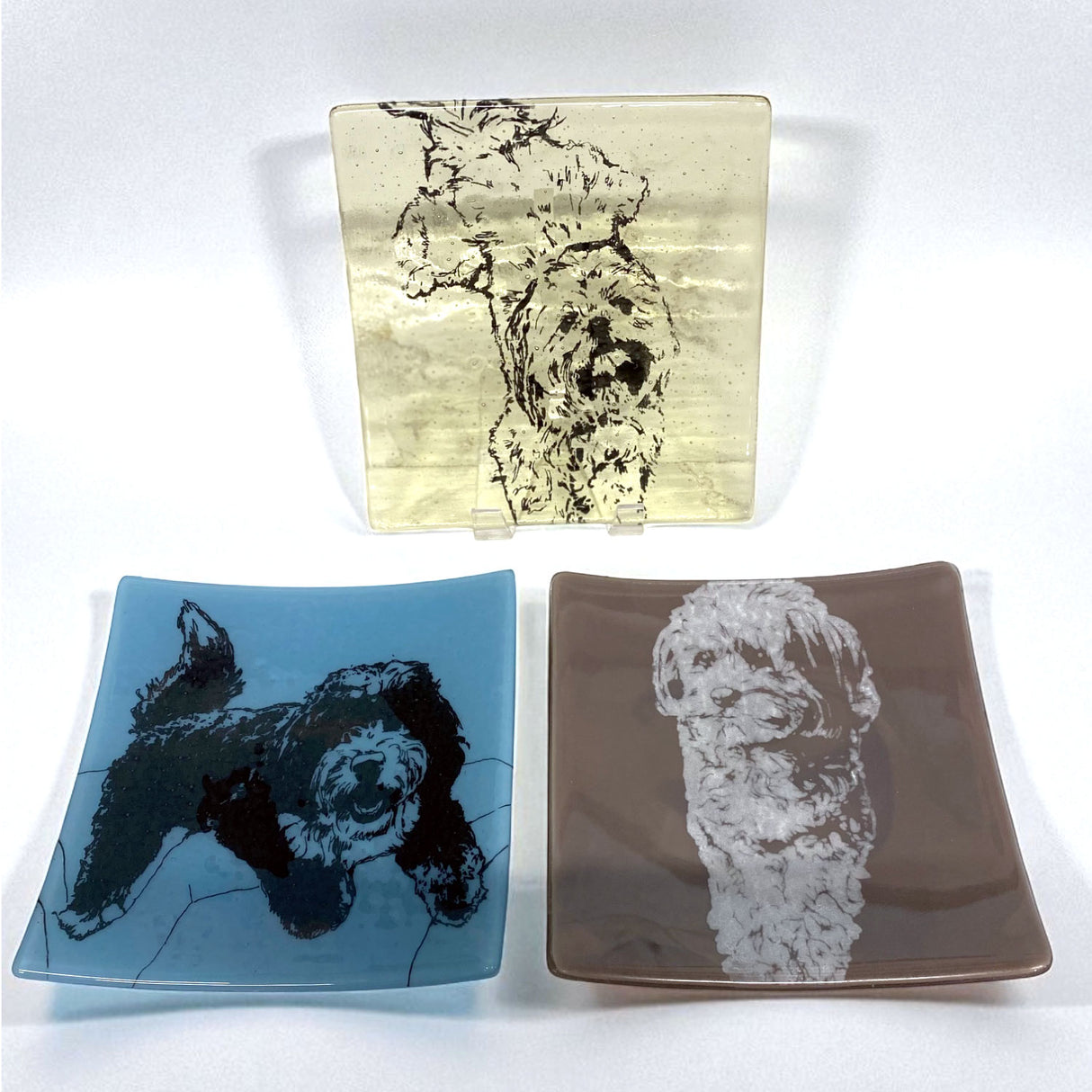 Custom Fused Glass 8" Square Platter