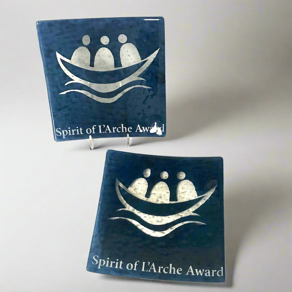 Custom Fused Glass 8" Square Platter