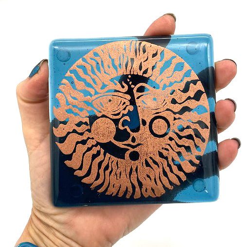 Custom Fused Glass 4" Single Coaster