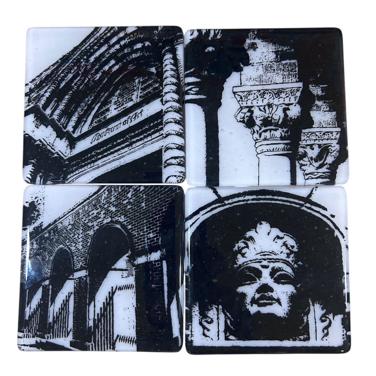 Custom Fused Glass 4" Coaster 4-pack (same design)