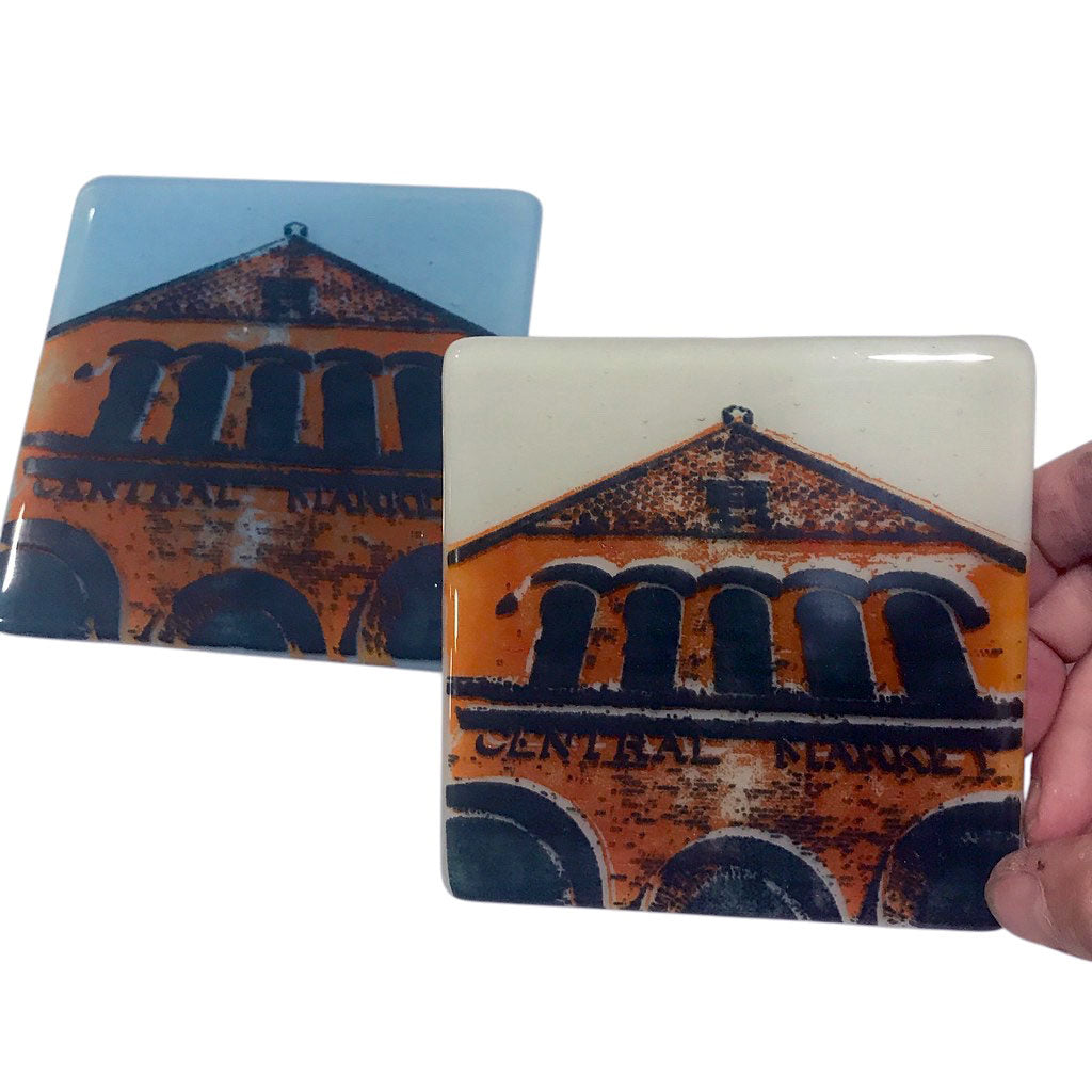 Custom Fused Glass 4" Coaster 2-pack (same design)