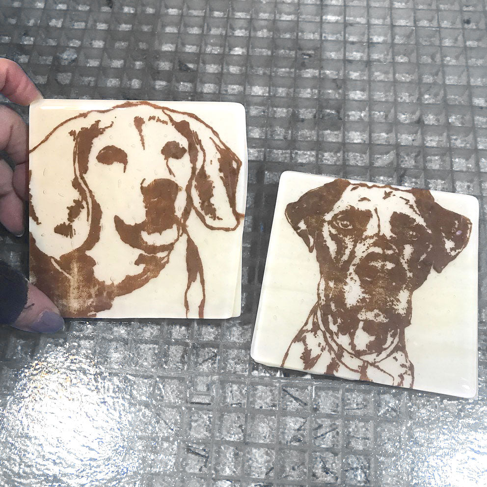 Custom Fused Glass 4" Single Coaster