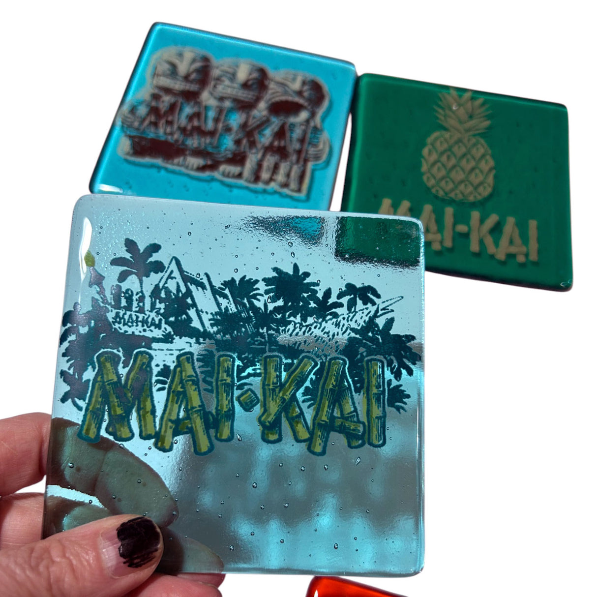 Custom Fused Glass 4" Single Coaster