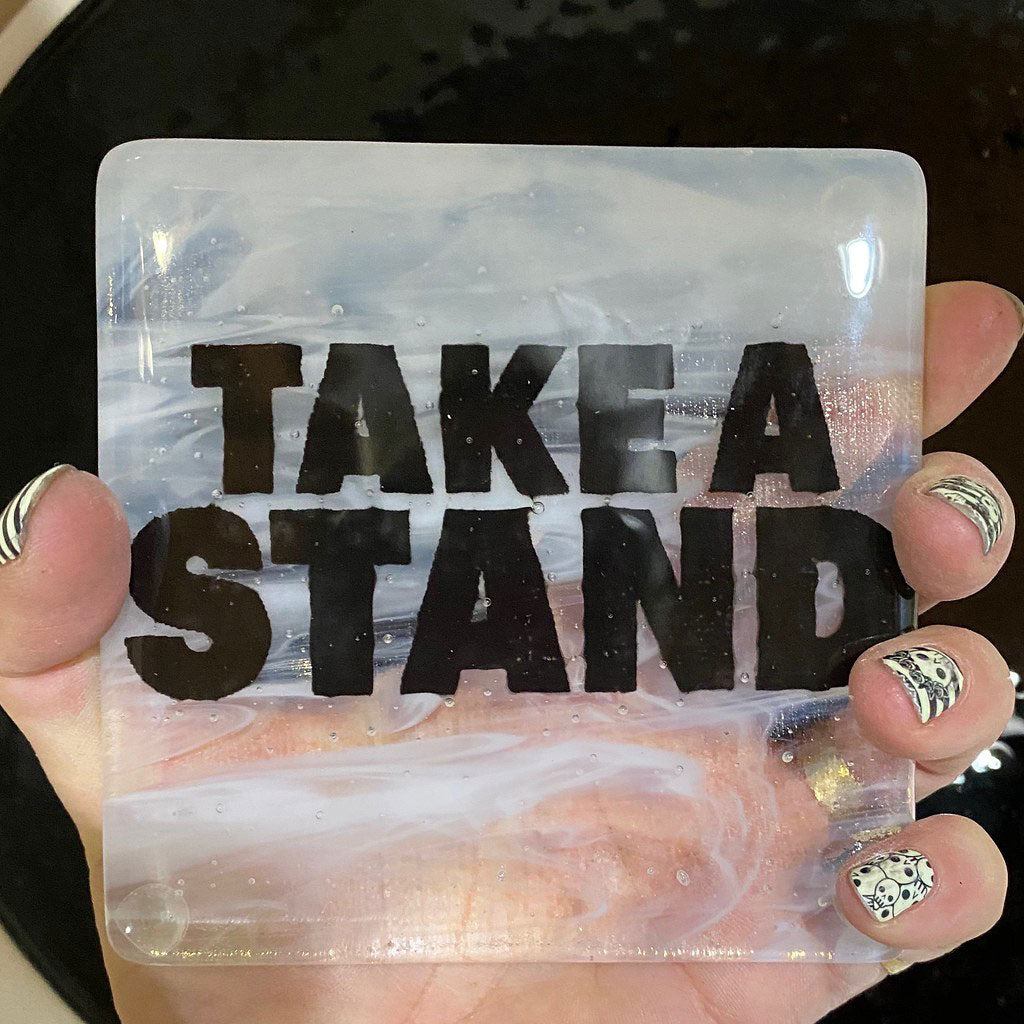 Custom Fused Glass 4" Single Coaster