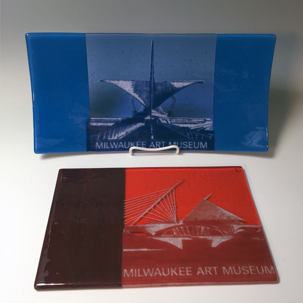 Custom Fused Glass 15" Long Platter