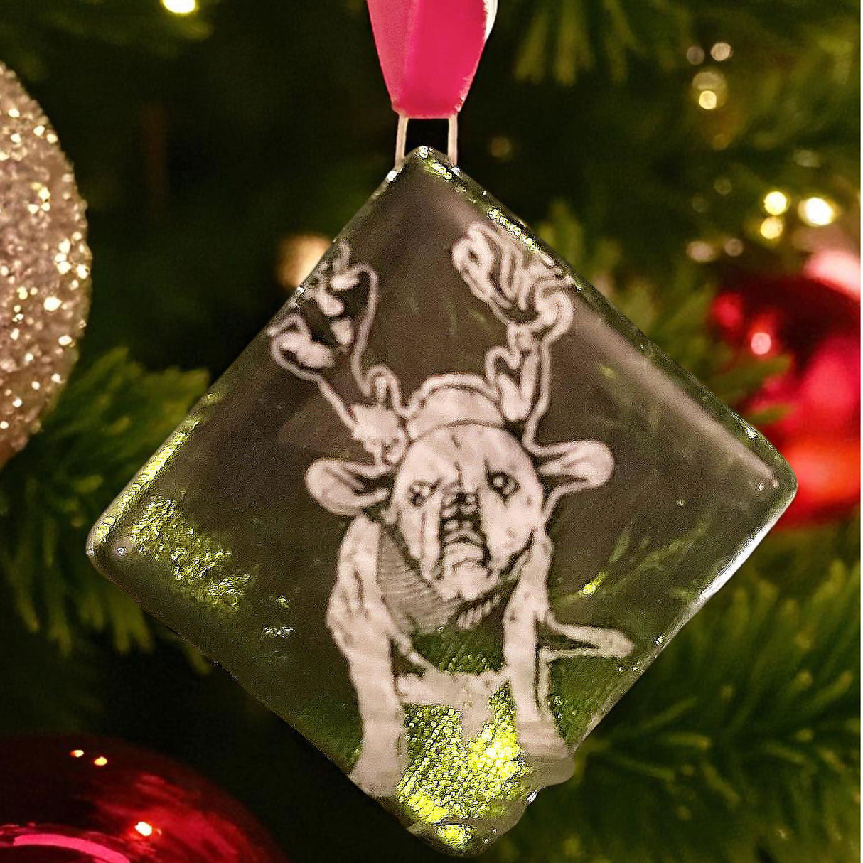 Custom Fused Glass 2.25" Ornament