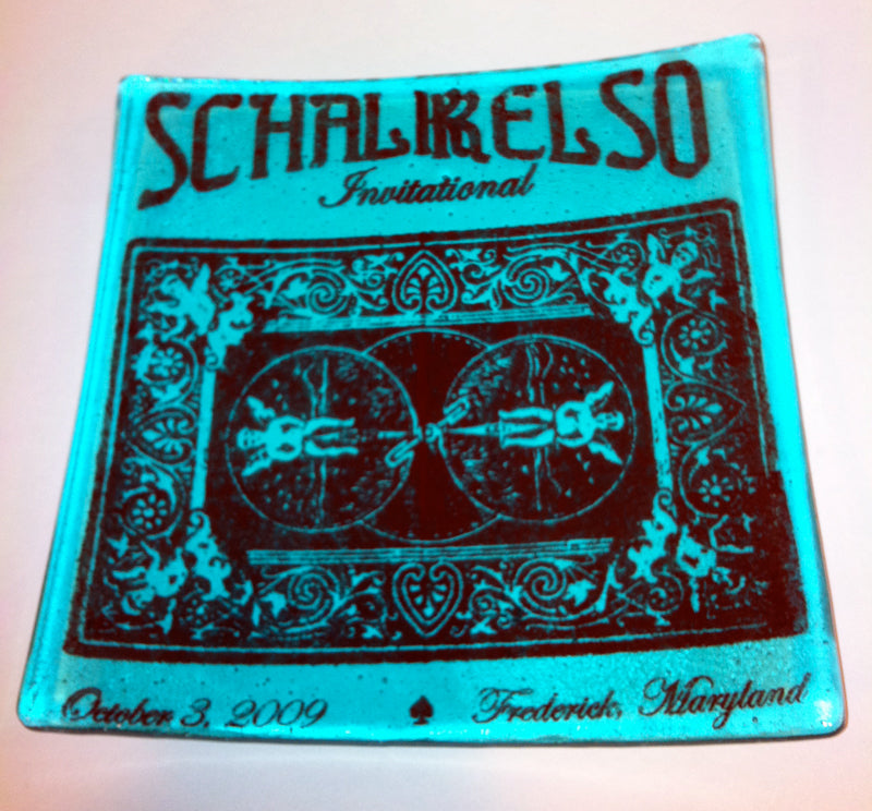 Custom Fused Glass 8" Square Platter