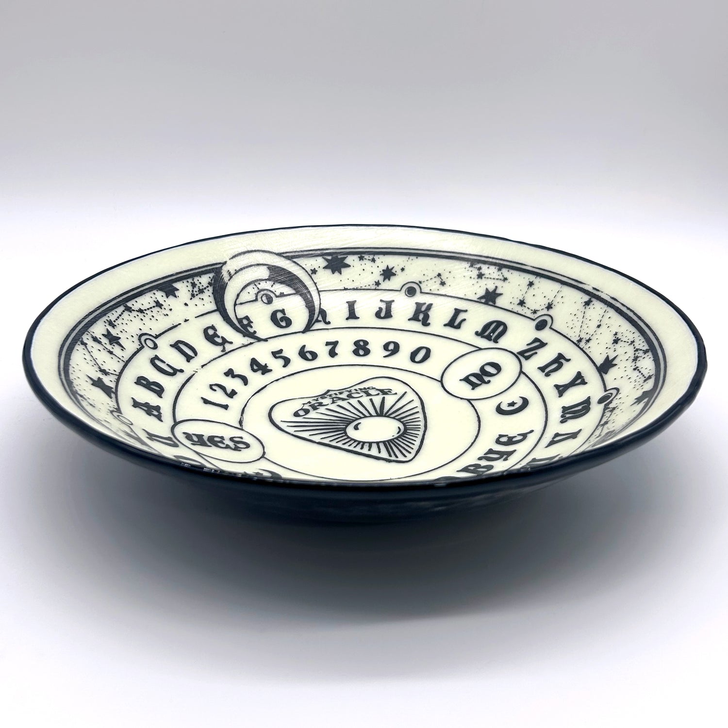 Witchy Ouija Board Fused Glass Large 13" Serving Bowl | Made to order