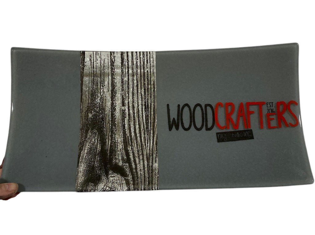 Custom Fused Glass 15" Long Platter