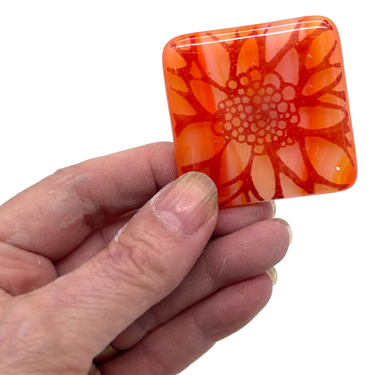 Dahlia Fused Glass 1.75" Magnet