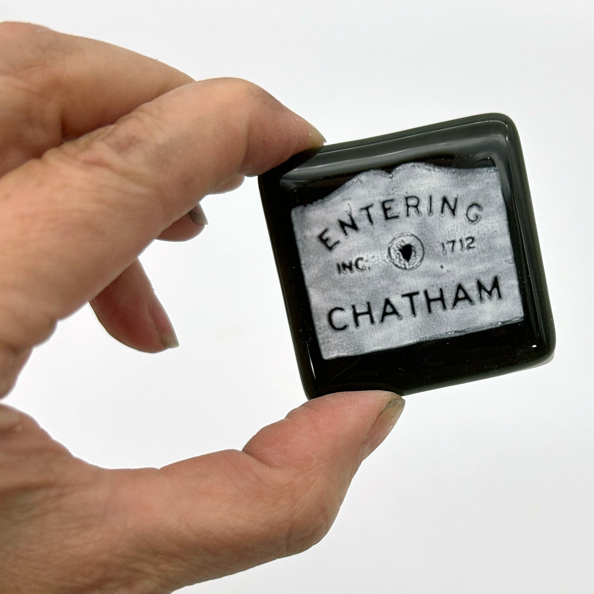 Entering Chatham, Wellfleet, Provincetown, Cape Cod Fused Glass 1.75" Magnet