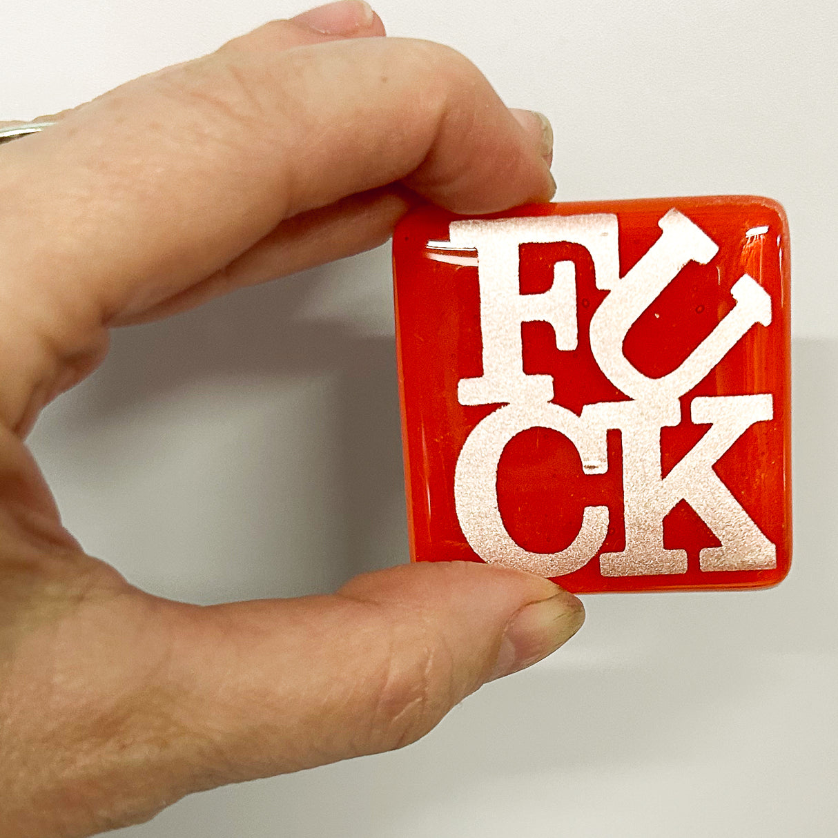FUCK Fused Glass 1.75" Magnet