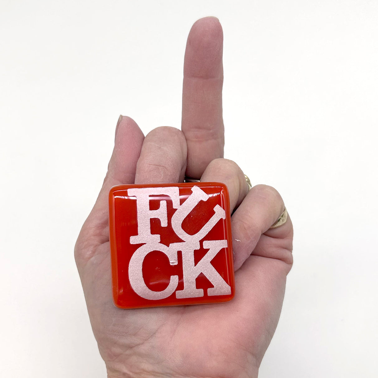 FUCK Fused Glass 1.75" Magnet