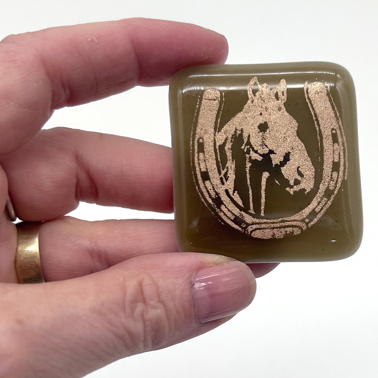 Horse Fused Glass 1.75" Handmade Magnet