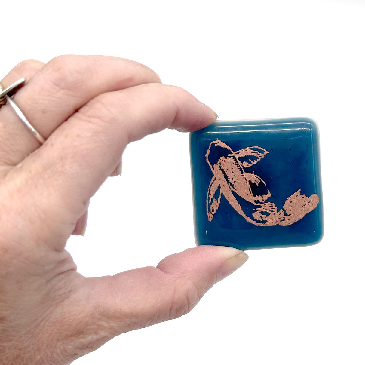 Koi Fish Fused Glass 1.75" Magnet