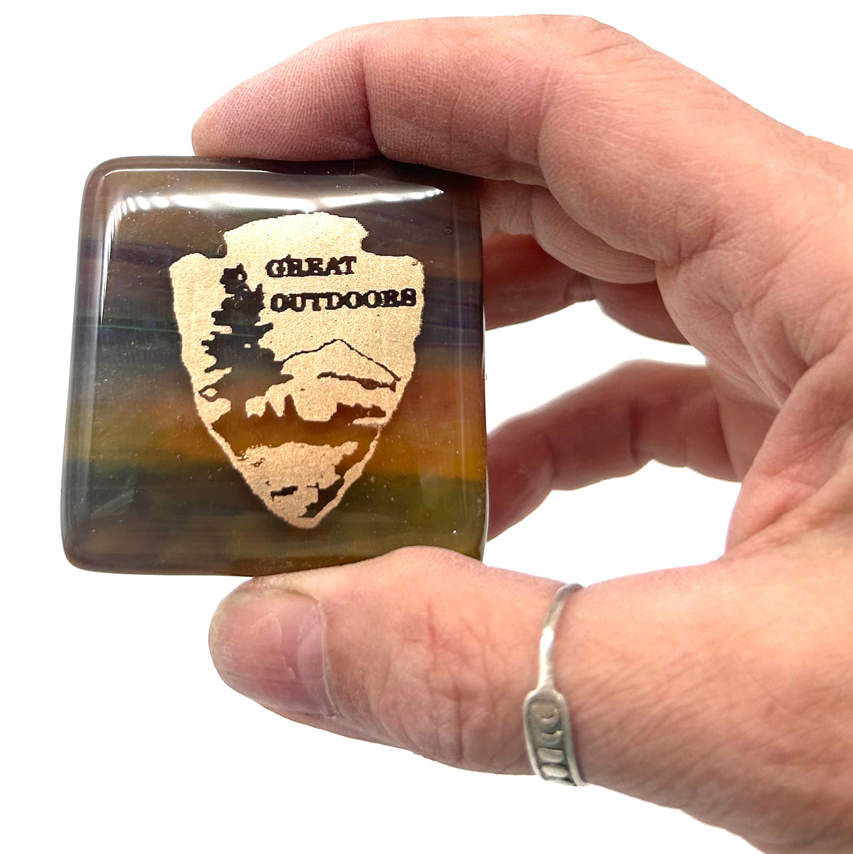 Great Outdoors National Parks Fused Glass 1.75" Handmade Magnet