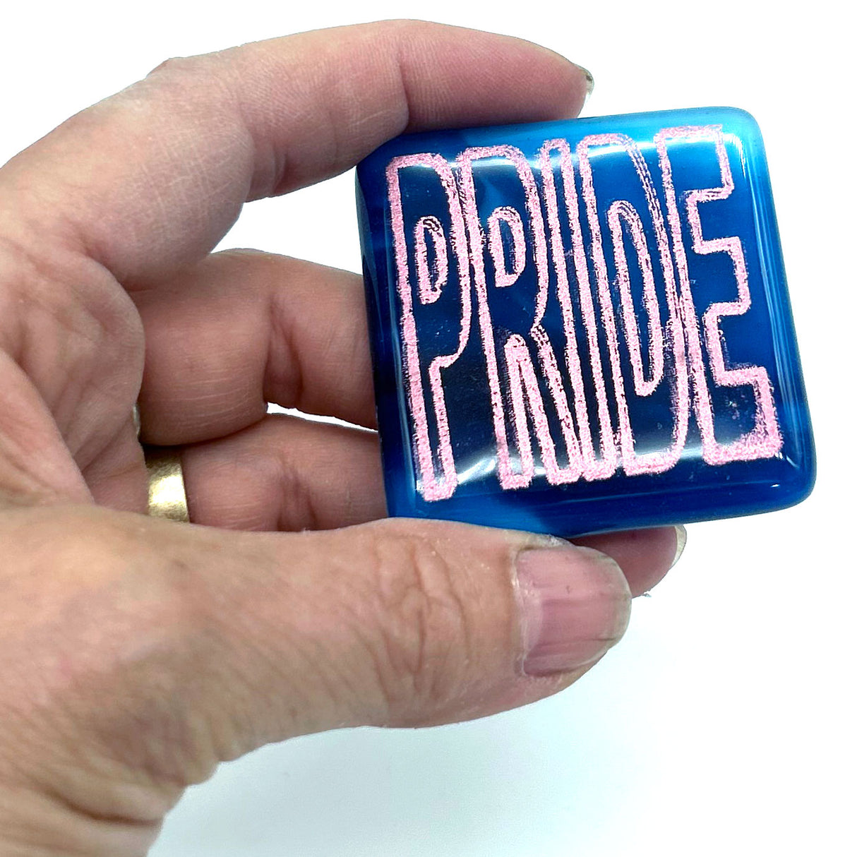 PRIDE Fused Glass 1.75" Handmade Magnet