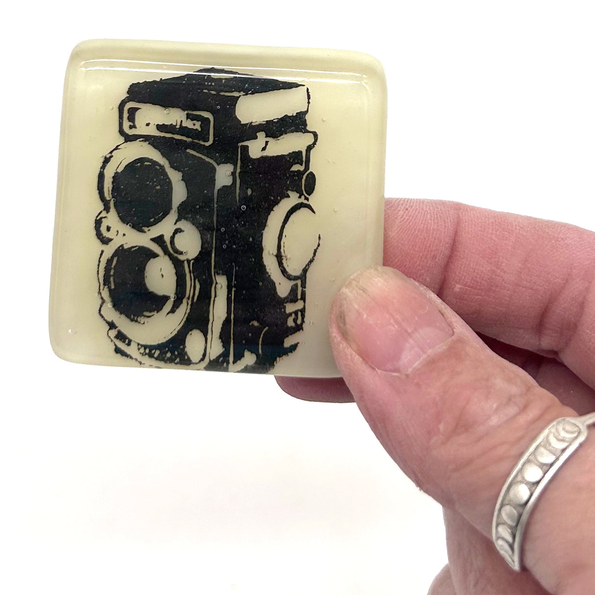 Camera - Rollei Fused Glass 1.75" Handmade Magnet