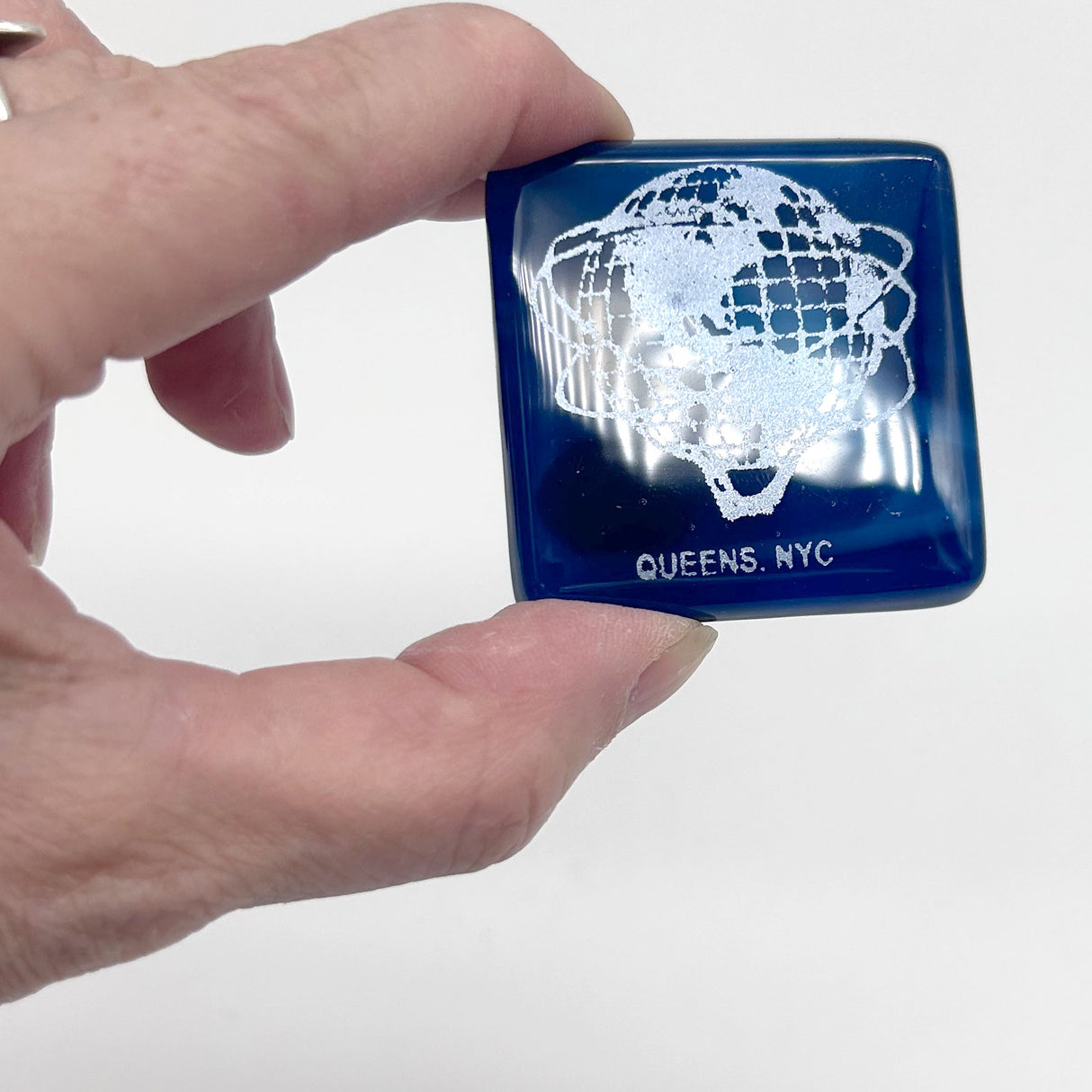 New York City Queens Unisphere Handmade Fused Glass 1.75" Magnet