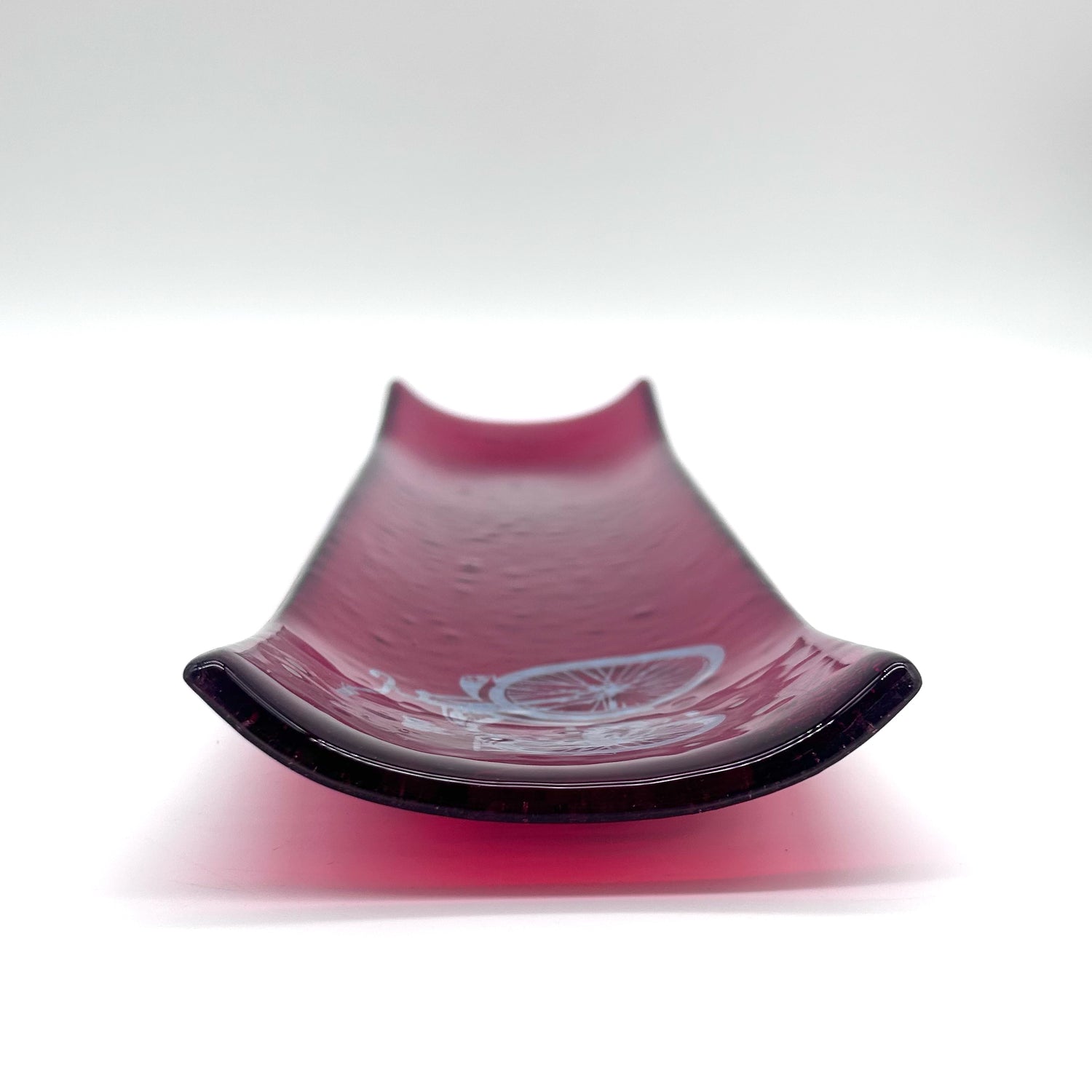 Bike 17" Fused Glass Channel Platter * Made to Order