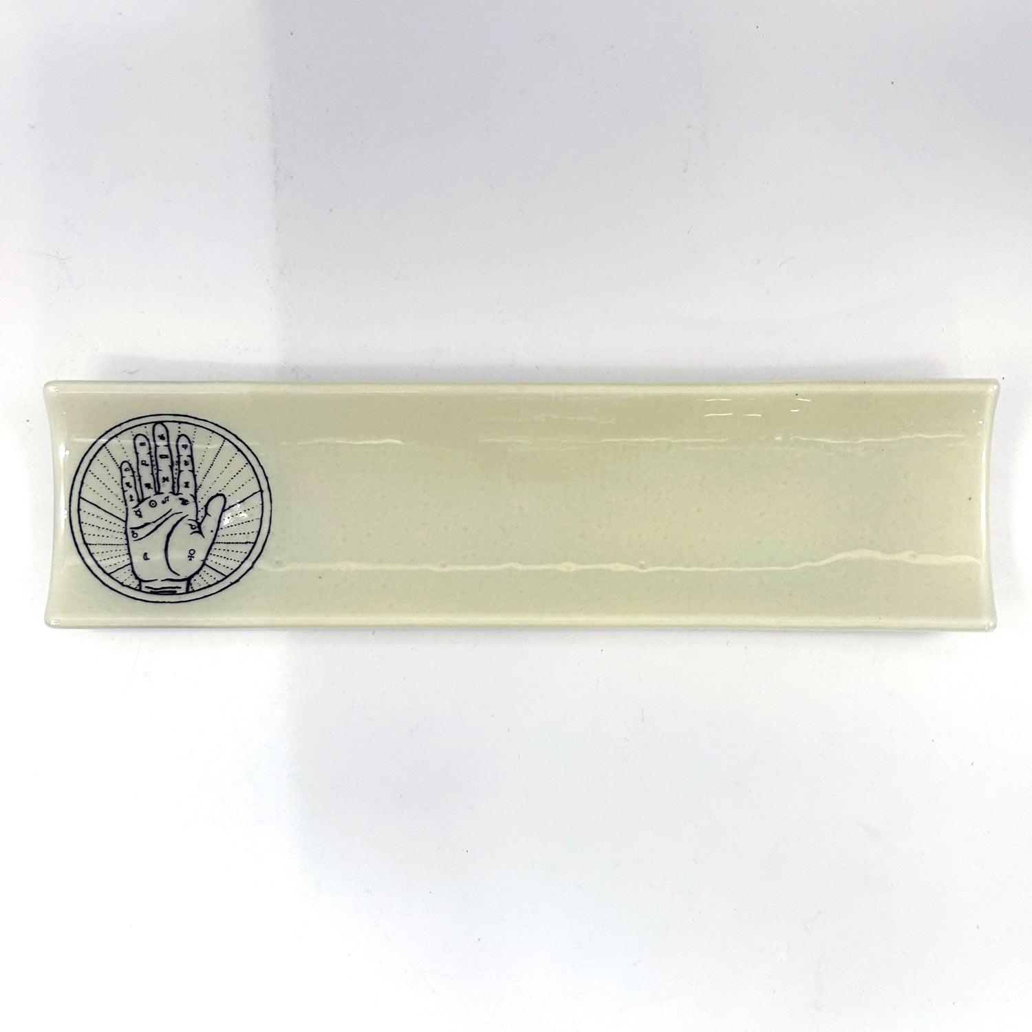 Palmistry 17" Fused Glass Channel Platter * Made to Order