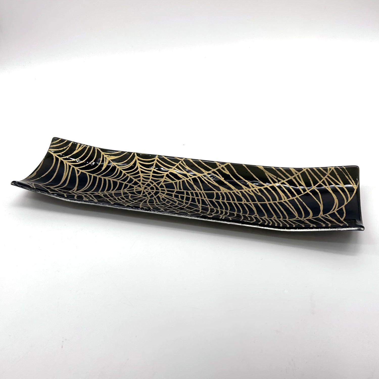 Mystical Web 17" Fused Glass Channel Platter * Made to Order