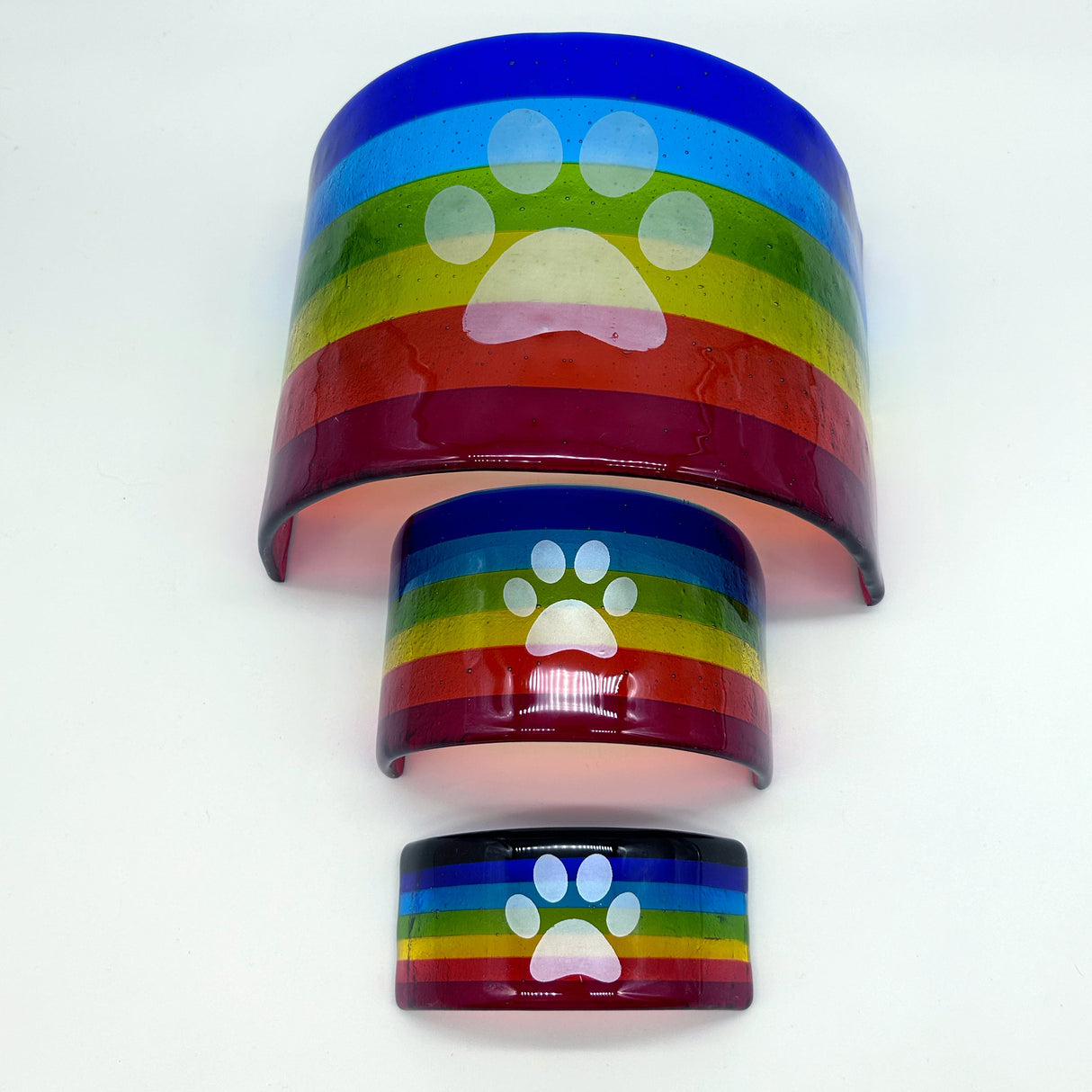 Custom Pawprint Rainbow Bridge Pet Memorial - 3 sizes