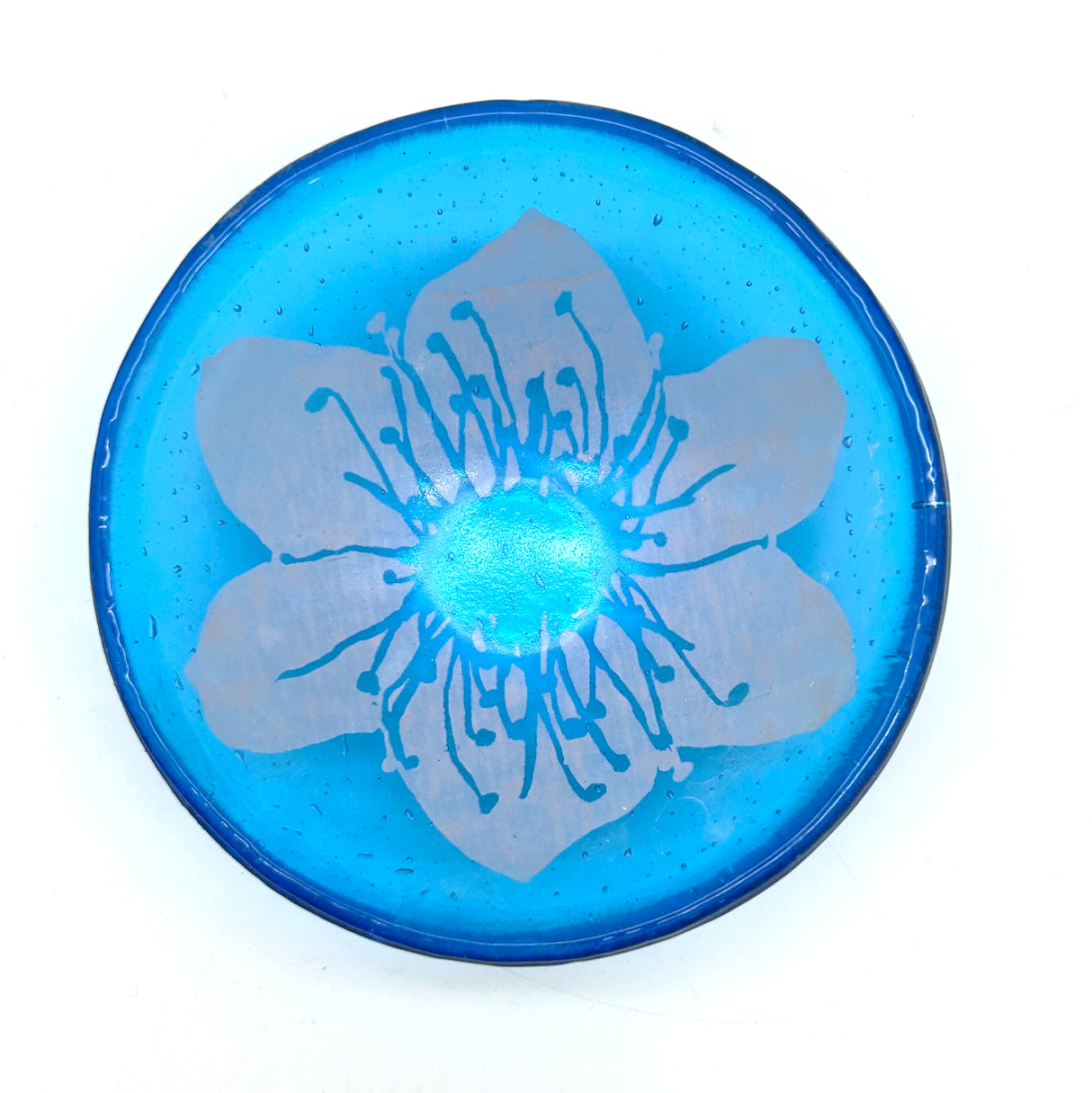 Cherry Blossom Fused Glass 5" Small Bowl