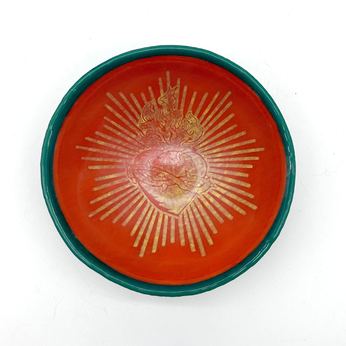 Sacred Heart Fused Glass 5" Small Bowl