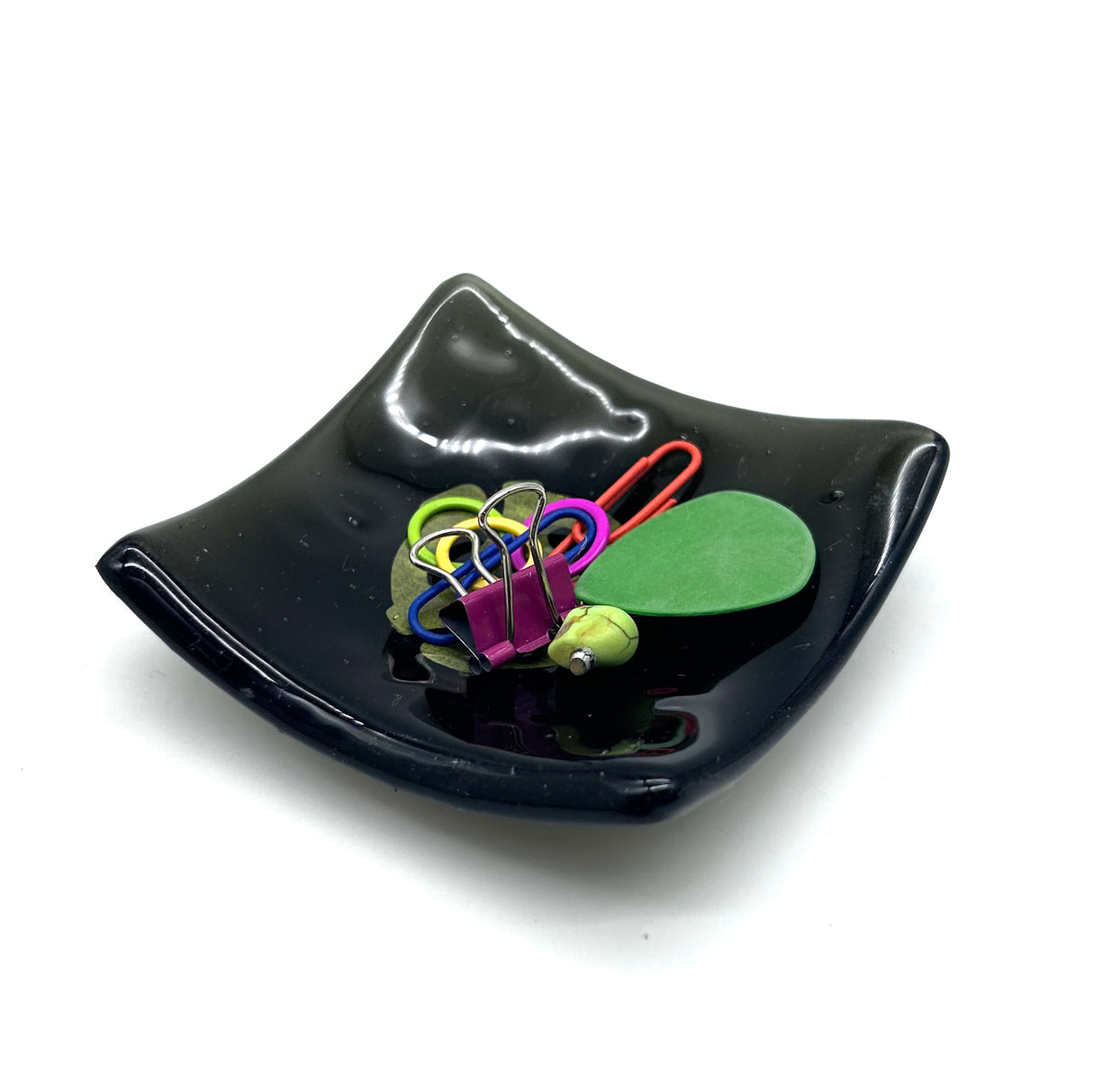 45 Record Adapter Handmade 2.75" Fused Glass Small Dish