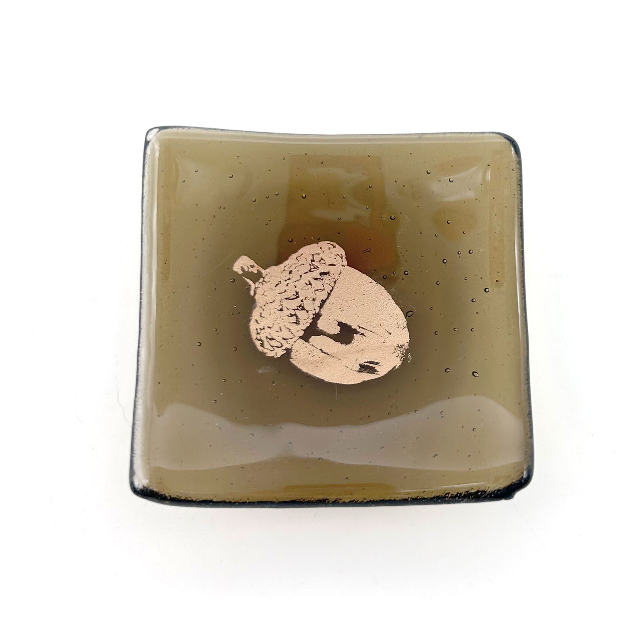 Acorn Handmade 2.75" Fused Glass Small Dish