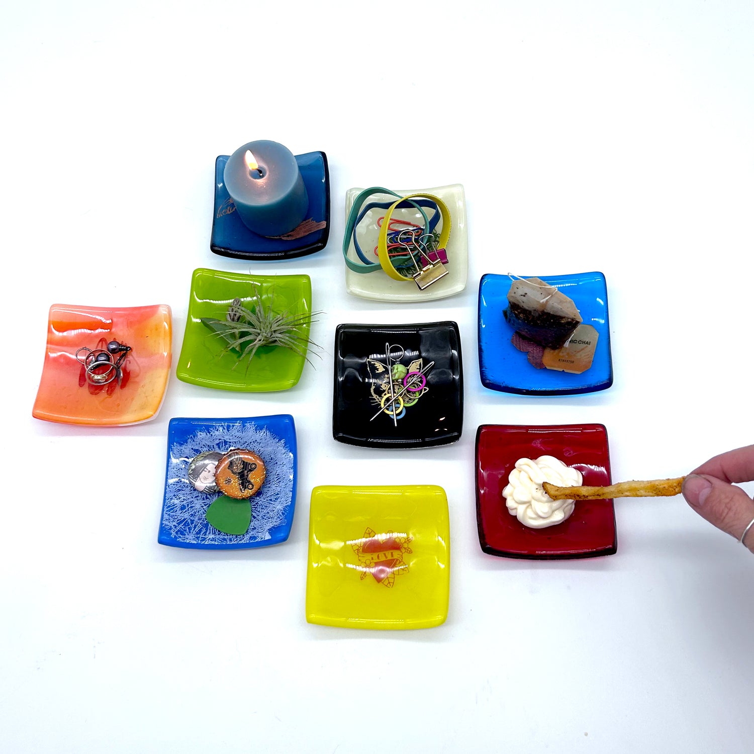 Dandelion Handmade 2.75" Fused Glass Small Dish