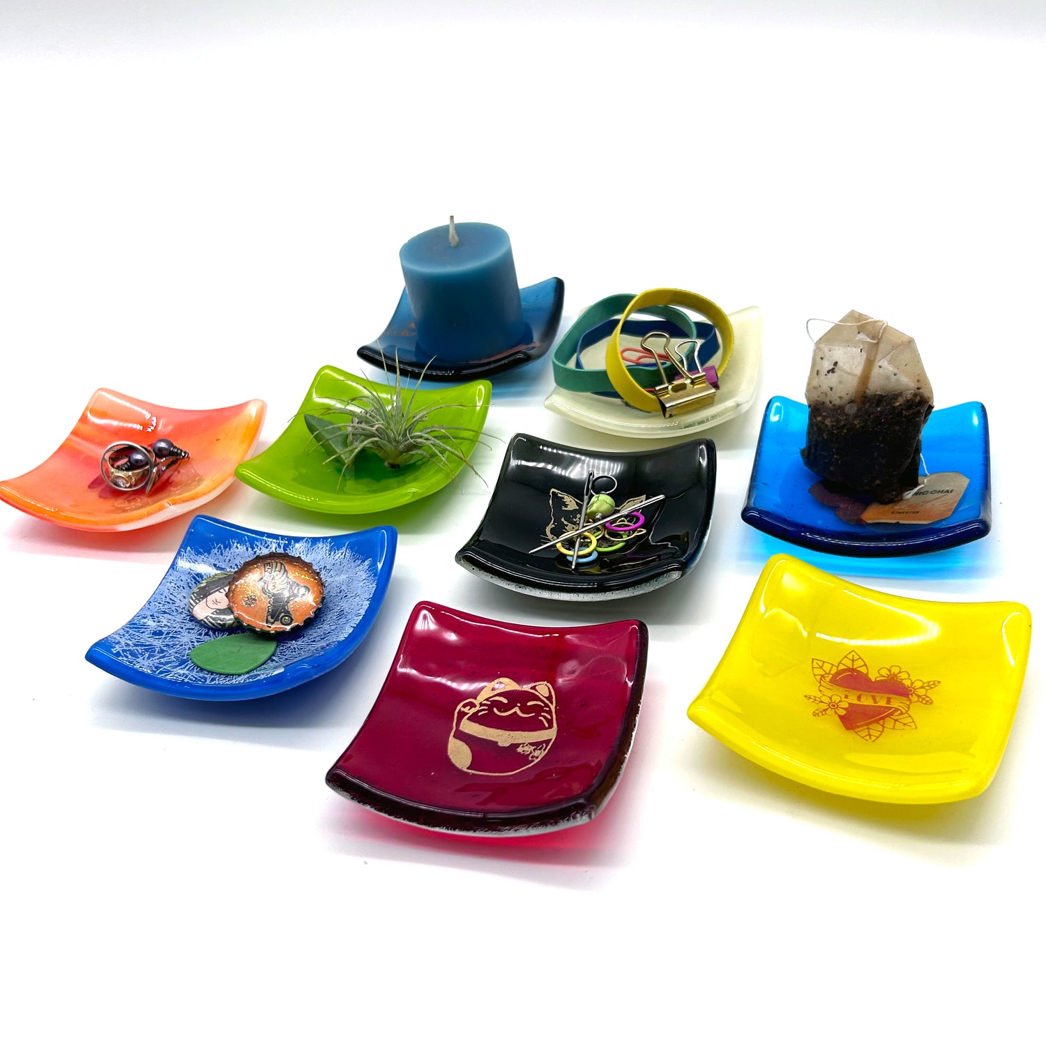 Dandelion Handmade 2.75" Fused Glass Small Dish