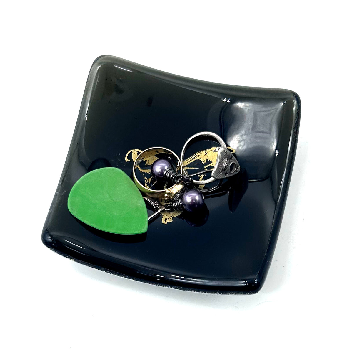 Bat Handmade 2.75" Fused Glass Small Dish